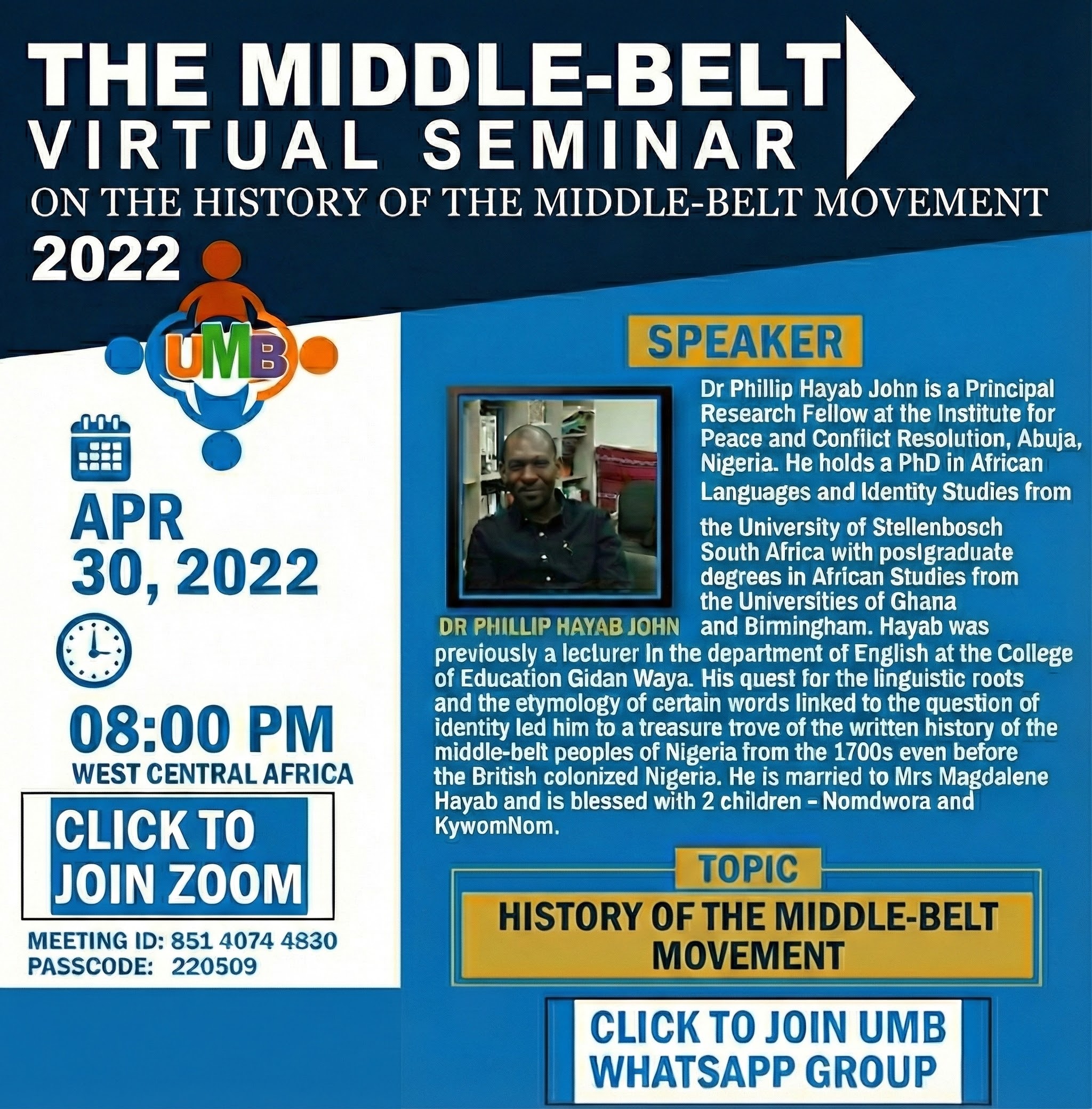 History of the Middle-Belt Movement Seminar